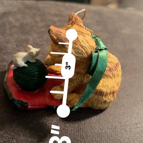 Kitten and His Ball of Yarn Playing With a Mouse Ornament - Picture 7 of 7